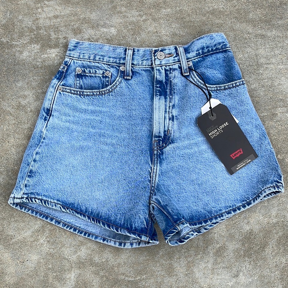 NWT Levi’s Premium High Loose Lightwash Jean Shorts